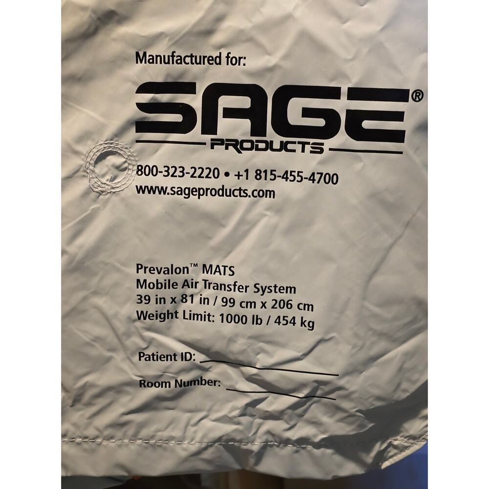 SOLD Sage Prevalon Inflatable Mat Mobile Air Transfer System 39" X 81" 1000 lb - Picture 5 of 6